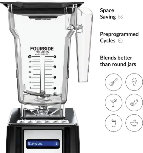 [ICB5] Blendtec C825C11Q-B1GB1A Connoisseur 825 3.8 hp Blender with Sound Enclosure and (2) 75 oz. FourSide Jars - 120V 
