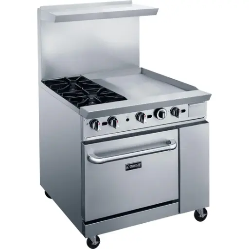 36" Gas Range with Two (2) Open Burners & 24" Griddle