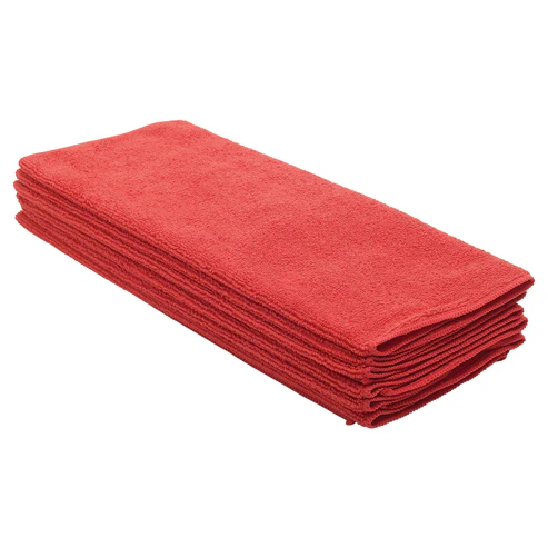 [BTM-16R] Microfiber Towel, 16" x 16", 6pcs/pk, Red