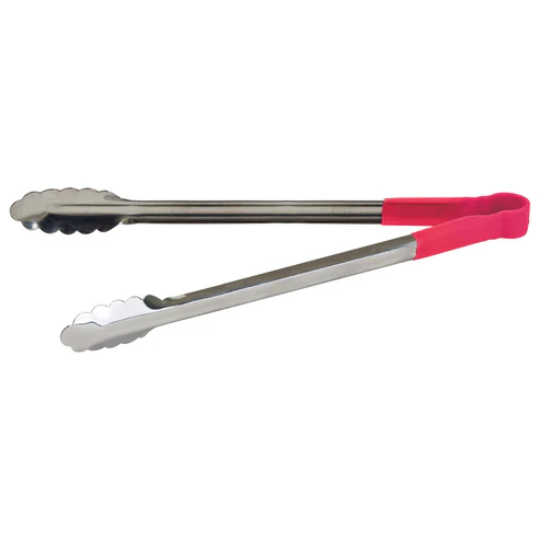 [UTPH-16R]  Heat Resistant Heavy-Duty Utility Tongs with Polypropylene Handle - 16", Red