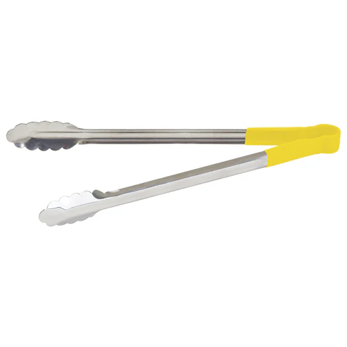 [UTPH-16Y] Heat Resistant Heavy-Duty Utility Tongs with Polypropylene Handle - 16", Yellow
