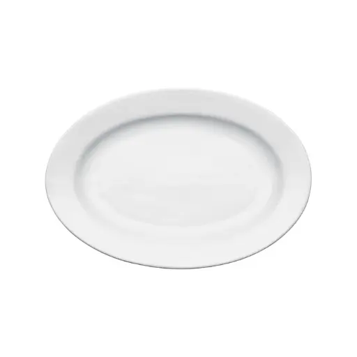 [BPO-1375-SV1] Birkhall Oval Platter With Rolled Edge, White Porcelain, + / 13-3/4" L