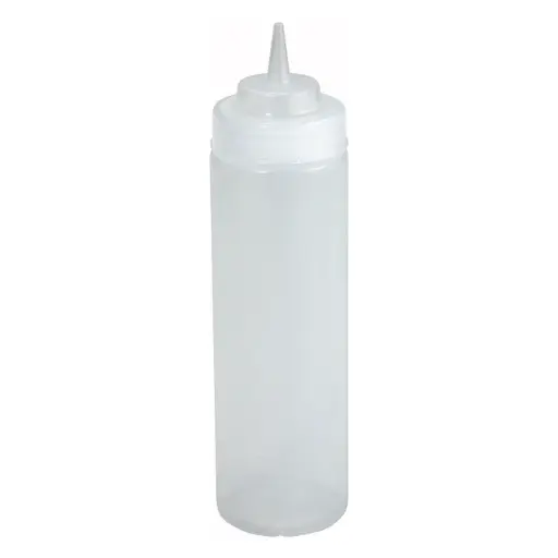 [PSW-12] 12oz Squeeze Bottles, Wide Mouth, 6pcs/pk / Clear