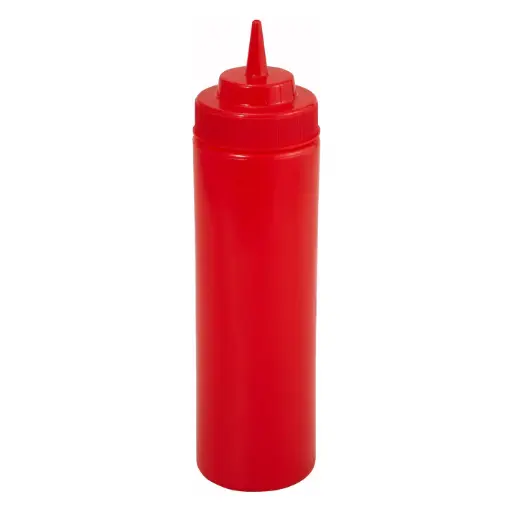 [PSW-12R] 12oz Squeeze Bottles, Wide Mouth, 6pcs/pk / Red
