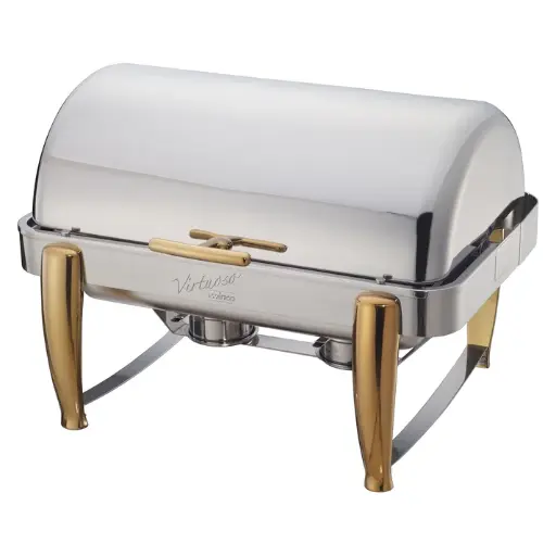 [101B]  Virtuoso Collection 8 Quart Full-size Roll-Top Chafer, Extra Heavyweight / Stainless steel