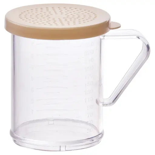 [PDG-10B] 10 oz Dredge Set with 4 Colored Snap-On Lids / Beige