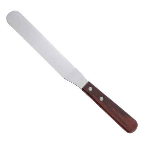 [TOS-7]  Spatula with Offset, Wooden Handle - 6-3/8" x 1-1/4"