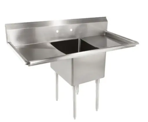 [LJ1824-1RL-SV1] L&J LJ1824-1RL 66" 1 Compartment Sink / 2 Side Drainboards