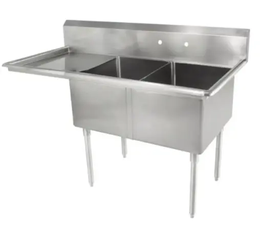 [LJ1416-2L-SV1] L&J LJ1416-2L 45" 2 Compartment Sink / Left Drainboard