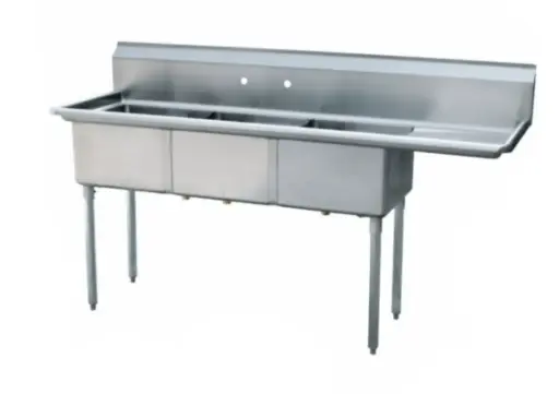 [LJ1515-3R-SV1] Three-Compartment Sink L&J / LJ1515-3 / 1R