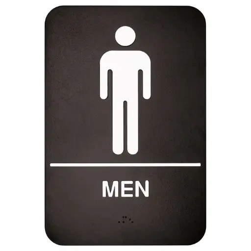 [SGNB-605-SV1] Information Signs with Braille 6" x 9" / Men