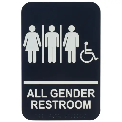 [SGNB-608-SV1] Information Signs with Braille 6" x 9" / All Gender/Accessible
