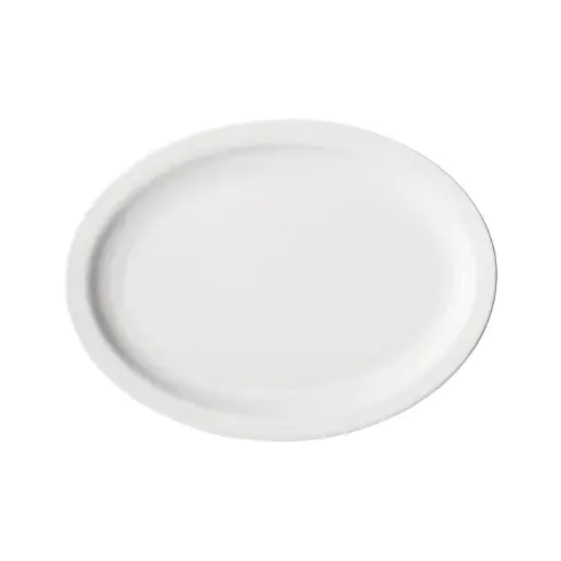  Birkhall Oval Platter with Narrow Rim, White Porcelain, 12 Pieces/Case / 10" L
