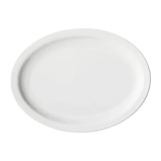 [BPO-13NR]  Birkhall Oval Platter with Narrow Rim, White Porcelain, 12 Pieces/Case / 13" L