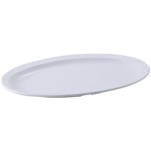 [MMPO-139W-SV1] Melamine  Oval Platter - White / 13-1/8" x 9-1/2 "