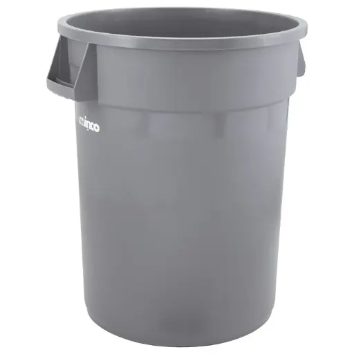 [PTC-32G-SV1] Heavy-Duty Round Trash Can - Gray / 32 Gallon