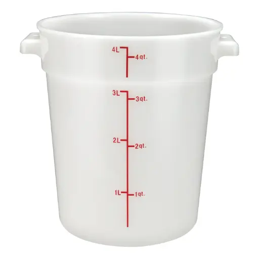 [PPRC-4W-SV1] Round Storage Container, White, Polypropylene / 4qt