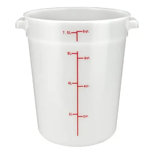 [PPRC-8W-SV1] Round Storage Container, White, Polypropylene / 8qt