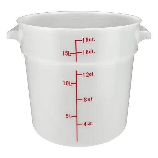 [PPRC-18W-SV1] Round Storage Container, White, Polypropylene / 18qt