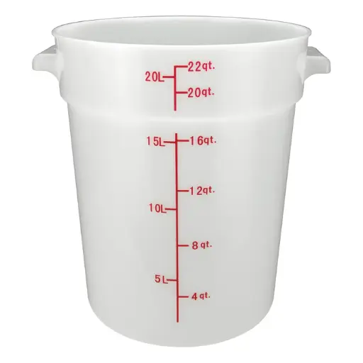 [PPRC-22W-SV1] Round Storage Container, White, Polypropylene / 22qt