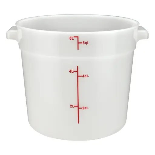 [PPRC-6W-SV1] Round Storage Container, White, Polypropylene / 6 Qt