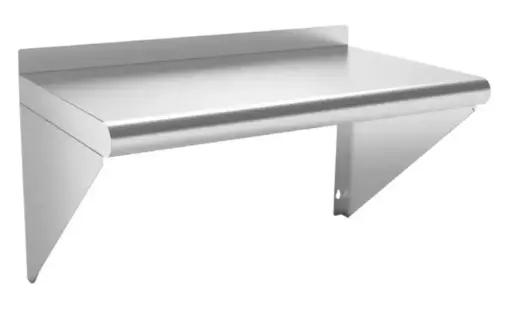 [WS-1260-4-SV1] Twin Power Wall mount Shelf -with 1.5" lid up, 18GA.430S/S, two brackets, carton packing- / 12 x 60
