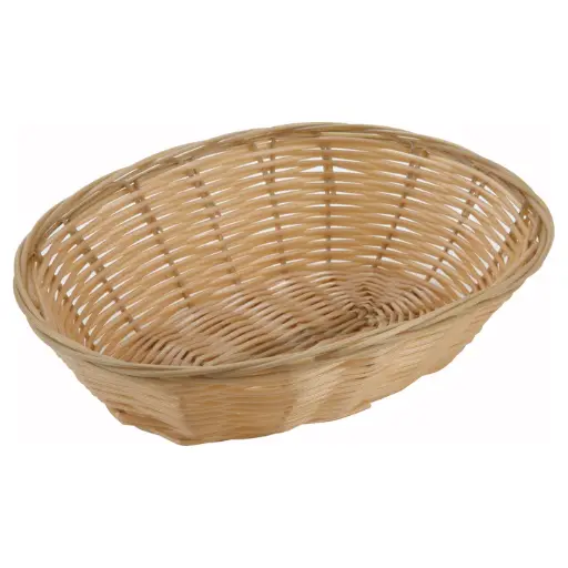 [PWBN-9R-SV1] Tan Poly Woven Baskets - / Round