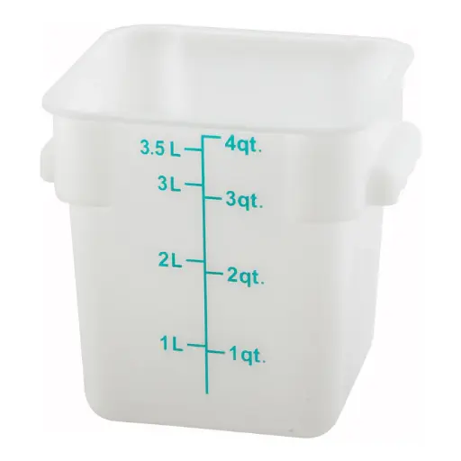[PTSC-4-SV1] Square Storage Container, Translucent, Polypropylene / 4 Qt