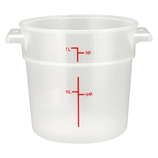 [PTRC-1-SV1] Round Storage Container, Translucent, Polypropylene / 1 qt