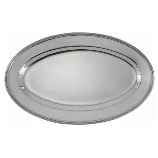[OPL-16]  Oval Platter, Stainless Steel / 16"