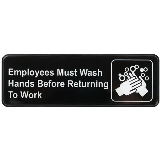[SGN-322-SV1] Information Signs 3"x 9" / Employee Must Wash Hands
