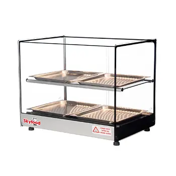 [FWDS2-22-4P]  22´´ FOOD WARMER DISPLAY CASE - DOUBLE SHELF 4 PANS - UL - SKYFOOD