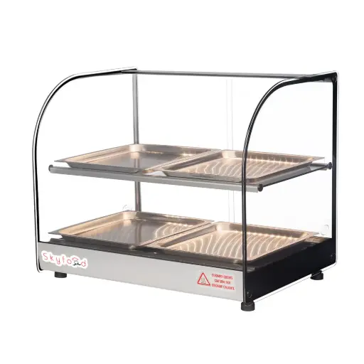 [FWDC2-22-4P] Skyfood FWDC2-22-4P 22 1/2" Full Service Countertop Heated Display Case - (2) Shelves, 120v 