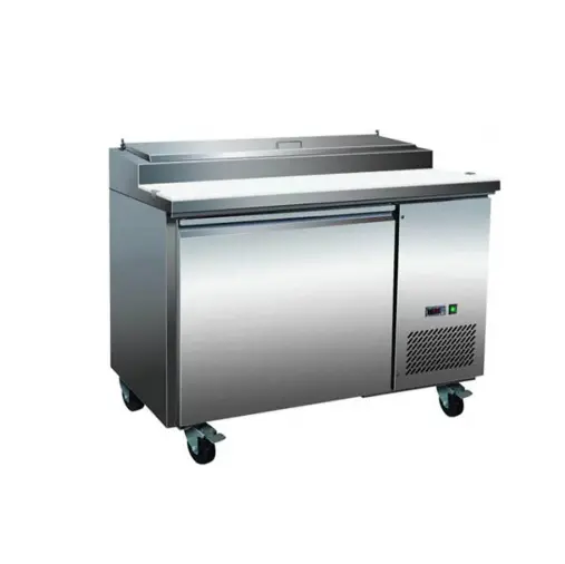 [PP44-6-HC] Serv-Ware PP44-6-HC 47" Refrigerated Pizza Prep Table w/ 1 Door, (6) 1/3 Pans, 12 cu. ft. 