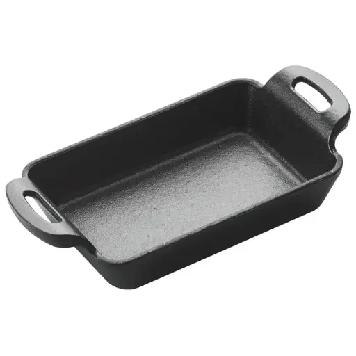 [CASM-5RT] 5-7/8" x 4-1/8" FireIron Mini Cast Iron 10oz Rectanbgular Server