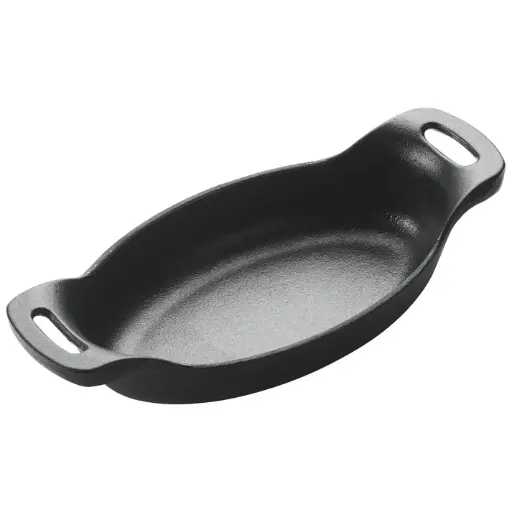 [CASM-6O] 6-1/2" x 4-1/4" FireIron Mini Cast Iron 9oz Oval Server