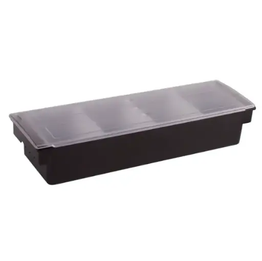 [CCH-4] CCH-4 - Condiment Holder, 4 Compartment, Black Plastic Base 