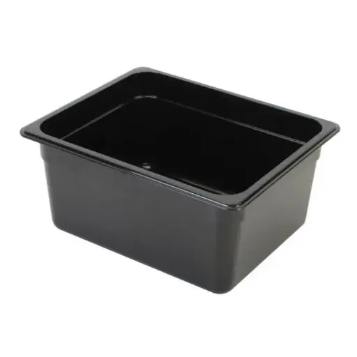 [PLPA8126BK] Thunder Group Black Half Size Food Pan 6"  