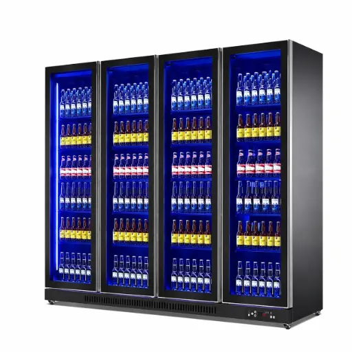 [ALG2990-4M] Frameless Glass Door Merchandiser Big Doors / 4 Doors