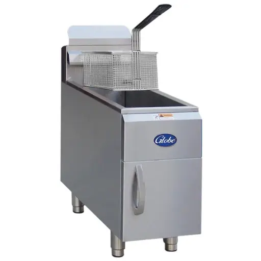 [GF15G] Globe GF15G 15 lb. Natural Gas Countertop Fryer - 26,500 BTU